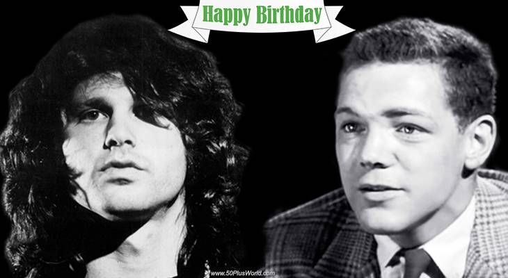 birthday wishes, happy birthday, greeting card, born december 8, famous birthdays, jim morrison, singer, songwriter, rock and roll hall of fame, james macarthur, actor, film star, classic movies, disney films, kidnapped, swiss family robinson, spencers mountain, son of helen hayes