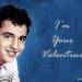 happy valentines day; greeting card; valentines wishes; vintage; celebrity; movie stars; actor, sal mineo, red hearts, blue background, im your valentine