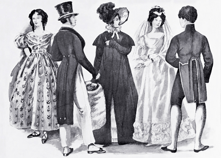 regency era fashion, 1800s, womens fashion, dresses, evening gowns, regency styles, mens wear, bonnets, wedding dress, pantaloons, knee breeches, wedding dress