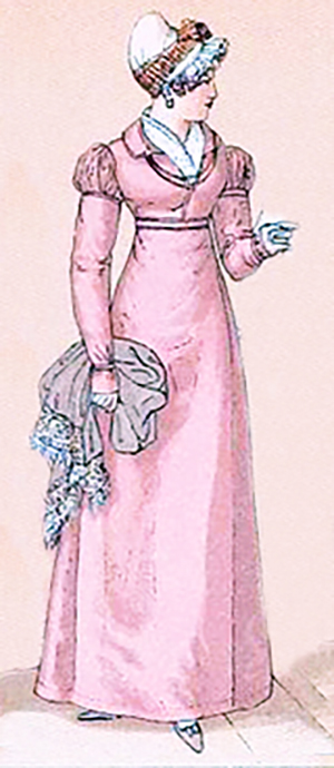 regency era fashion, 1800s, womens fashion, dresses, walking dress, regency styles, french fashion, bonnets, hats, styles, 1790s, historic costumes