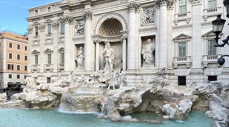 trevi fountain, rome, italy, 18th century, sculptor bernini, architect, nicola salvi, giuseppe pannini, baroque style, famous fountains