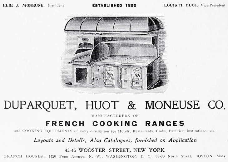 vintage stove, duparquet huot and moneuse, old ovens, 1910s, 20th century cooking, kitchen ranges